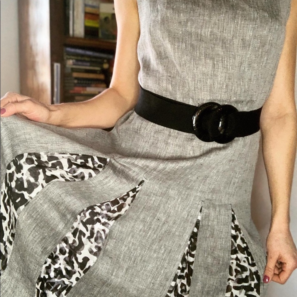 Luca Luca Pleated Leopard Dress
